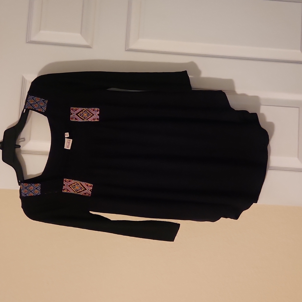 Mudd Juniors Black Long Sleeve Top Size M